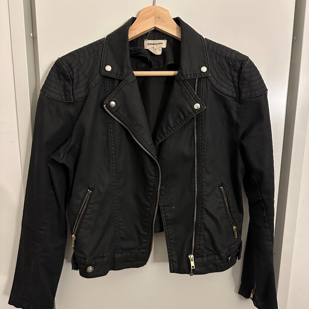 H&M Women's Denim Biker Jacket